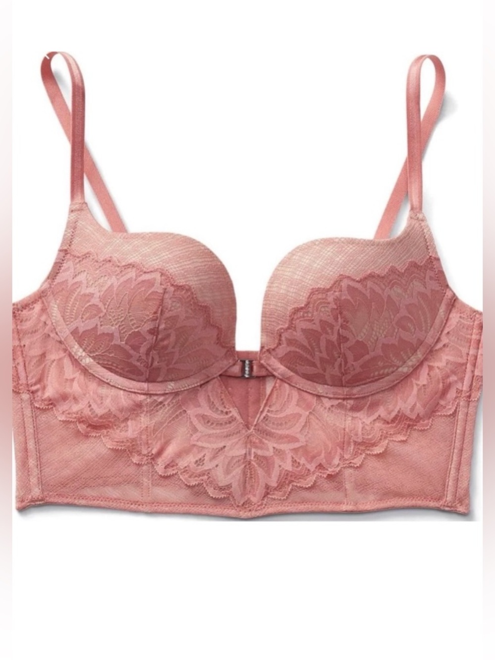 Adore Me Lace Camilla Plunge Push-up Underwire Bra in Coral 36B